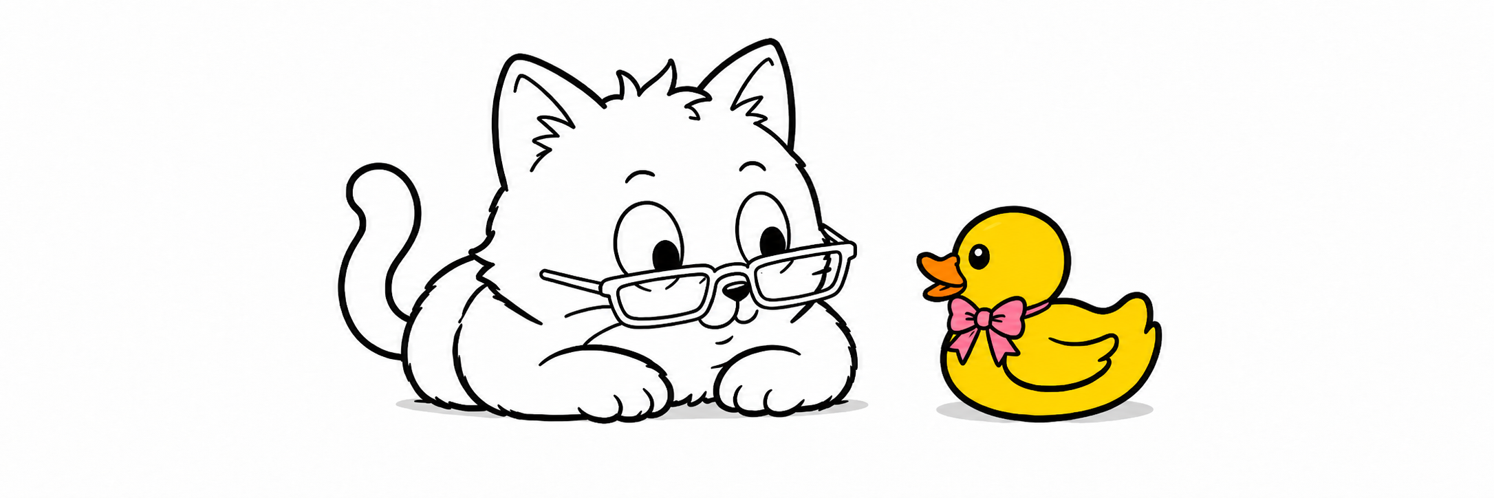 Cat and duck mascots