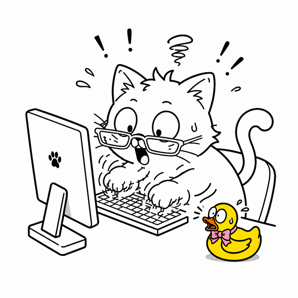When Schrödinger Meets Ada cat and rubber duck mascots